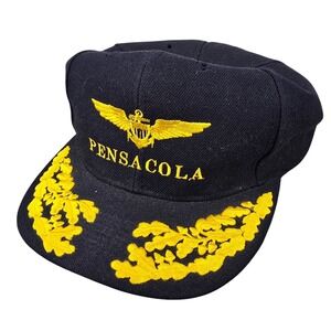 Vintage Pensacola Naval Aviation Hat Scrambled Eggs Navy Blue Snapback OTTO